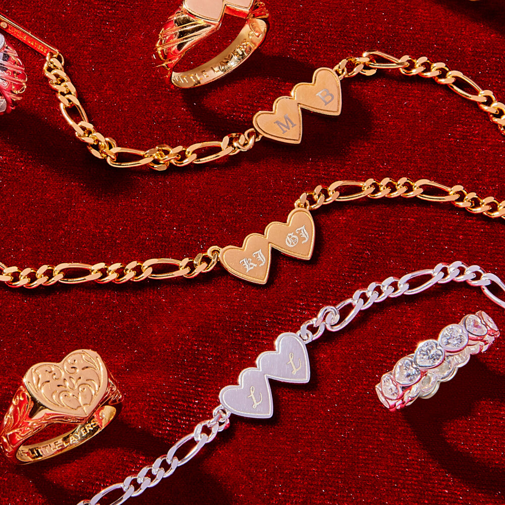 Gold CZ Heart Eternity Band Ring