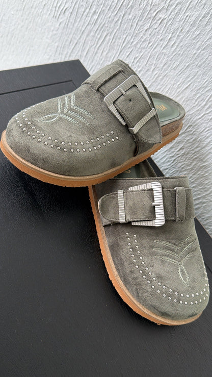 Joleen Studded Clog, Olive