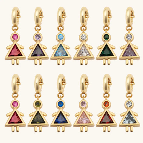 Girl Birthstone Charm
