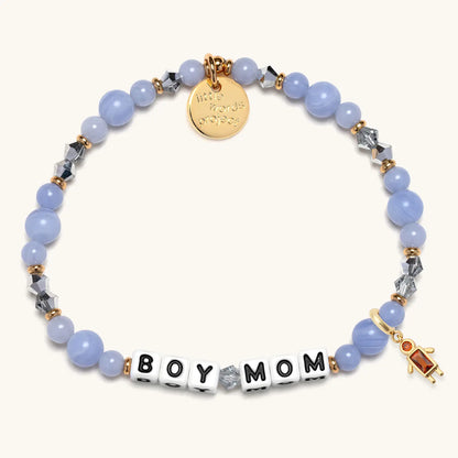 Boy Mom Birthstone Charm Bracelet Set