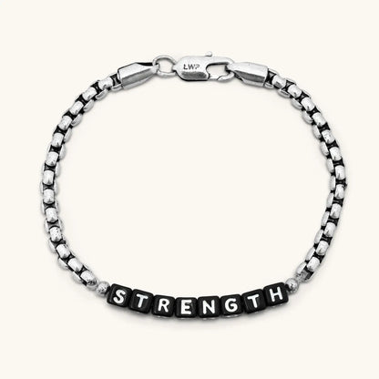 Strength Silver Antique Chain Bracelet