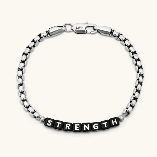 Strength Silver Antique Chain Bracelet