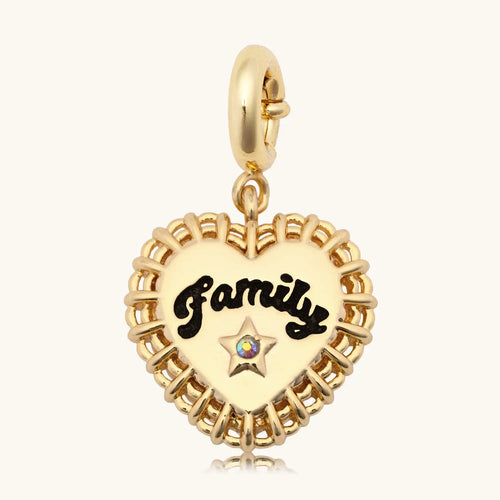 Family Doily Heart Charm