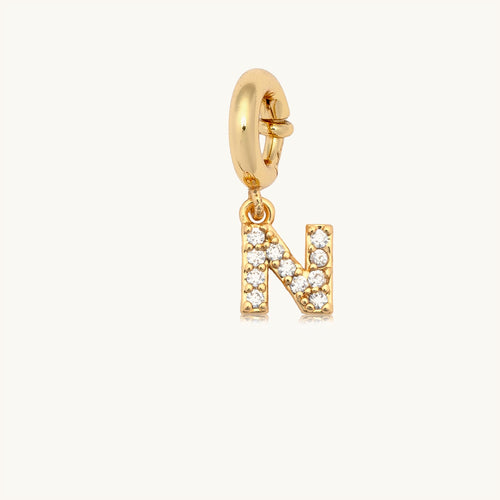 Custom CZ Letter N Charm