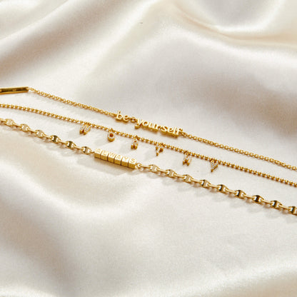 Tiny Dripping Words Gold Vermeil Bracelet