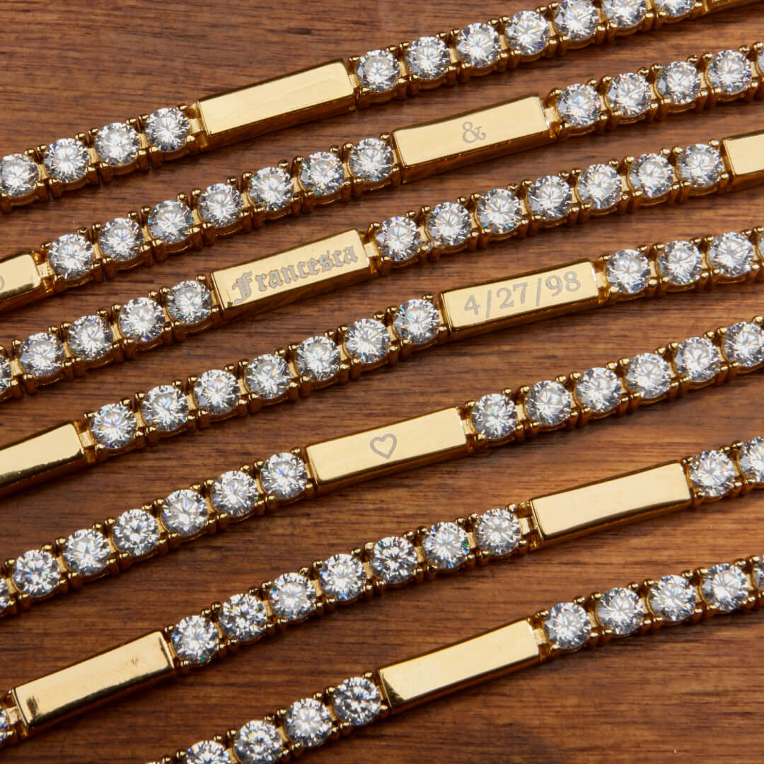 Gold Vermeil Engravable Tennis Bracelet