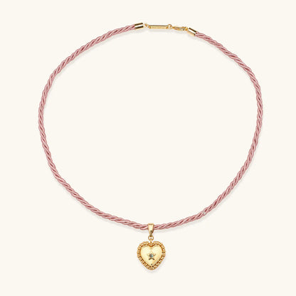 Lace Heart Pendant Cord Necklace