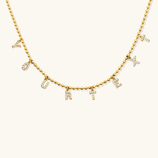 Tiny Dripping Words Gold Vermeil Necklace